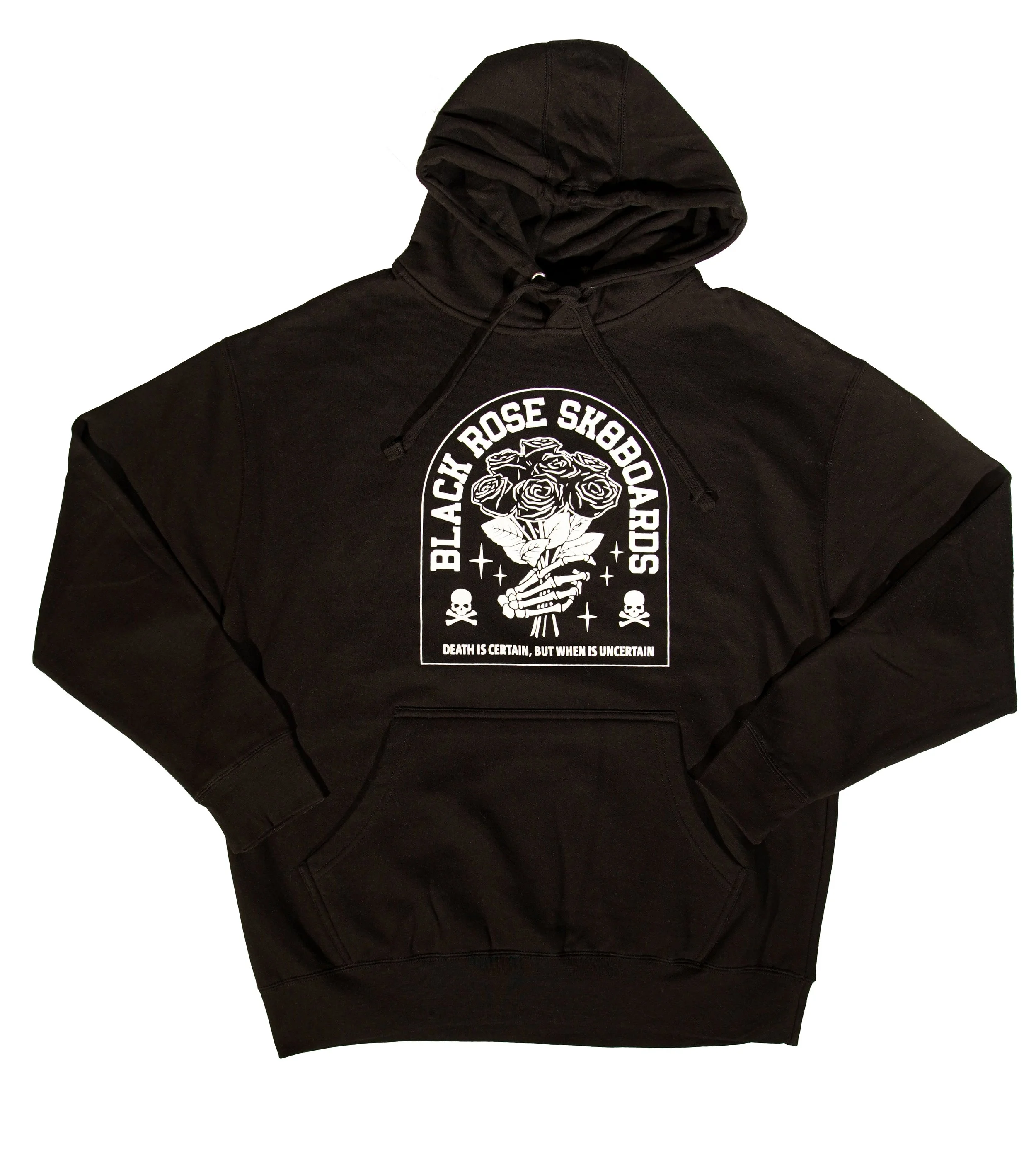 BRSB - Death is Certain Hoodie — Black Rose Sk8boards